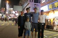 Patrick (right 2) visits Mong Kok with family